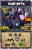 Wizard101 Shadow spell card: Dark Nova, Spell ID 8180