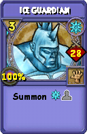 Wizard101 Ice spell card: Ice Guardian, Spell ID 8189