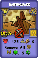 Wizard101 Myth spell card: Earthquake, Spell ID 8200