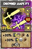 Wizard101 Storm spell card: Drowned Amplify, Spell ID 8203