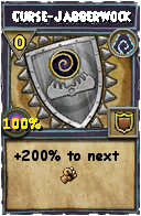 Wizard101 Shadow spell card: Curse-Jabberwock, Spell ID 8206