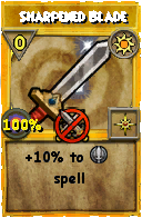 Wizard101 Sun spell card: Sharpened Blade, Spell ID 8210