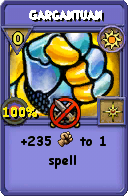Wizard101 Sun spell card: Gargantuan, Spell ID 8211