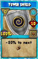Wizard101 Ice spell card: Tower Shield, Spell ID 8236