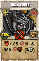 Wizard101 Balance spell card: Iron Curse, Spell ID 8239