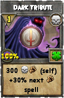 Wizard101 Death spell card: Dark Tribute, Spell ID 8248