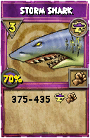 Wizard101 Storm spell card: Storm Shark, Spell ID 8256