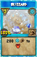 Wizard101 Ice spell card: Blizzard, Spell ID 8257