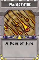 Wizard101 School 16 spell card: Rain of Fire, Spell ID 8258