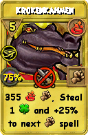 Wizard101 Fire spell card: Krokenkahmen, Spell ID 8274