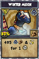 Wizard101 Shadow spell card: Winter Moon, Spell ID 8276