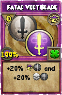 Wizard101 Storm spell card: Fatal Volt Blade, Spell ID 8279