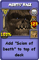 Wizard101 Death spell card: Mortis' Rage, Spell ID 8285