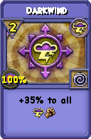 Wizard101 Storm spell card: Darkwind, Spell ID 8314