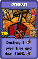 Wizard101 Fire spell card: Detonate, Spell ID 8321