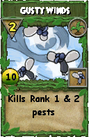 Wizard101 Gardening spell card: Gusty Winds, Spell ID 8331