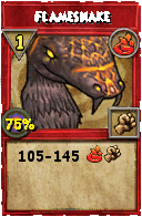 Wizard101 Fire spell card: Flamesnake, Spell ID 8332