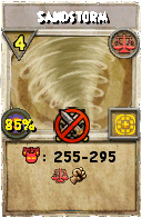Wizard101 Balance spell card: Sandstorm, Spell ID 8335