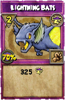 Wizard101 Storm spell card: Lightning Bats, Spell ID 8345
