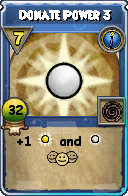 Wizard101 Cantrips spell card: Donate Power 3, Spell ID 8354