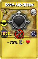 Wizard101 Death spell card: Doom and Gloom, Spell ID 8360
