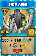 Wizard101 Ice spell card: Snow Angel, Spell ID 8368