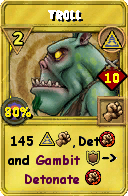 Wizard101 Myth spell card: Troll, Spell ID 8369