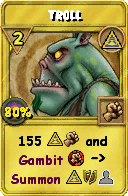 Wizard101 Myth spell card: Troll, Spell ID 8370