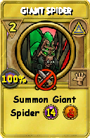 Wizard101 Myth spell card: Giant Spider, Spell ID 8374