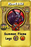 Wizard101 Myth spell card: Flame Legs, Spell ID 8376