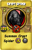 Wizard101 Myth spell card: Crypt Spider, Spell ID 8380