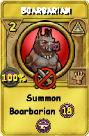 Wizard101 Myth spell card: Boarbarian, Spell ID 8383
