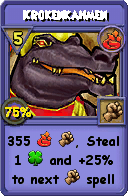 Wizard101 Fire spell card: Krokenkahmen, Spell ID 8384