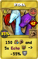 Wizard101 Balance spell card: Hydra, Spell ID 8387