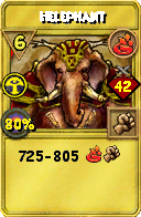 Wizard101 Fire spell card: Helephant, Spell ID 8395