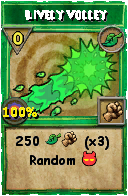Wizard101 Life spell card: Lively Volley, Spell ID 8412