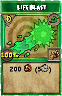 Wizard101 Life spell card: Life Blast, Spell ID 8418