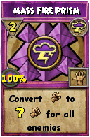 Wizard101 Storm spell card: Mass Fire Prism, Spell ID 8420