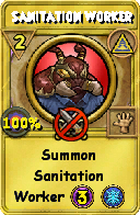 Wizard101 Myth spell card: Sanitation Worker, Spell ID 8429