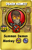 Wizard101 Myth spell card: Demon Monkey, Spell ID 8434