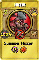 Wizard101 Myth spell card: Hisser, Spell ID 8437