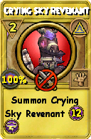 Wizard101 Myth spell card: Crying Sky Revenant, Spell ID 8438