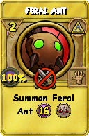 Wizard101 Myth spell card: Feral Ant, Spell ID 8439