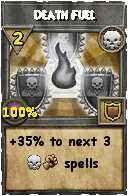 Wizard101 Death spell card: Death Fuel, Spell ID 8441
