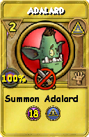 Wizard101 Myth spell card: Adalard, Spell ID 8445