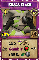 Wizard101 Storm spell card: Koala Clash, Spell ID 8453