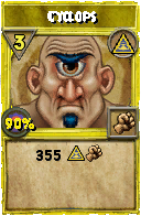 Wizard101 Myth spell card: Cyclops, Spell ID 8461