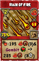 Wizard101 Fire spell card: Rain of Fire, Spell ID 8470