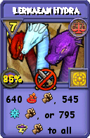 Wizard101 Balance spell card: Lernaean Hydra, Spell ID 8475