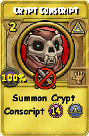 Wizard101 Myth spell card: Crypt Conscript, Spell ID 8488